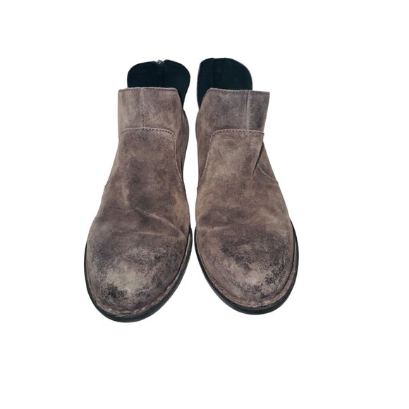 Born Kerri Final Suede Ankle Boots 9 Gray Brown Distressed Western Boho Cottage - Picture 4 of 12